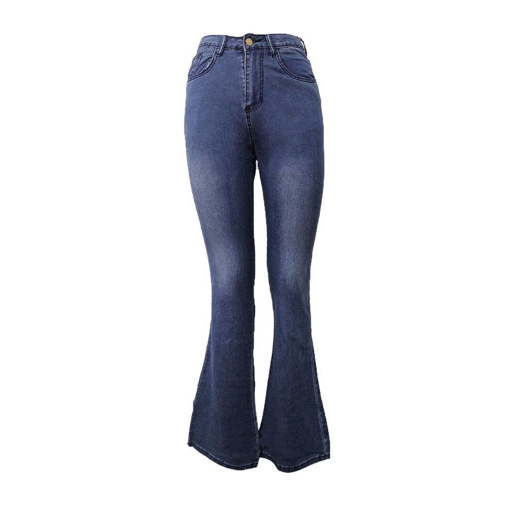 Flare Bell Bottom Jeans for Women High Waisted Stretch Wide Leg Denim Pants Classic Slimming Retro Comfy Jean (Dark Blue 1,Small)