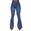 Flare Bell Bottom Jeans for Women High Waisted Stretch Wide Leg Denim Pants Classic Slimming Retro Comfy Jean (Dark Blue 1,Small) view 4