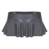 CHICTRY Women's Stretchy Flared Casual Mini Skater Skirt Solid Glossy Smooth Low Rise Miniskirts Grey X-Large view 3