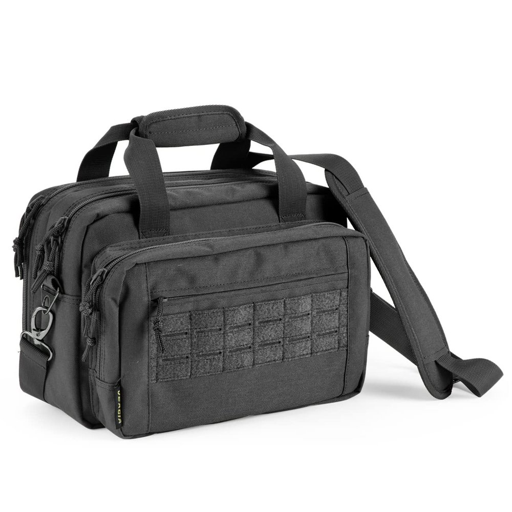 VEAGIA Range Bag,Pistol Case,Gun Range Bags For Handguns And Ammo Pouch 2 Pistols Soft Carrying Shooting Bag (Black 2.0)