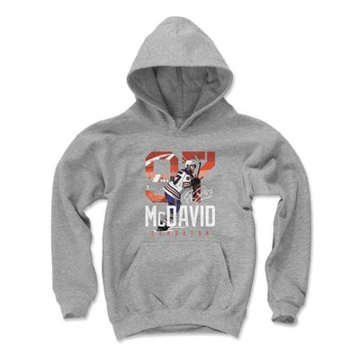 500 LEVEL Connor McDavid Youth Sweatshirt (Youth Hoodie, Medium, Gray) - Connor McDavid Edmonton Landmark WHT