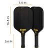 Franklin Sports Pro Pickleball Paddles - Signature Series Carbon Fiber Pickleball Paddle - USA Pickleball (USAPA) Approved Tournament Pickleball Paddle - 17mm Polypropylene Core Pro Racket - Black view 2