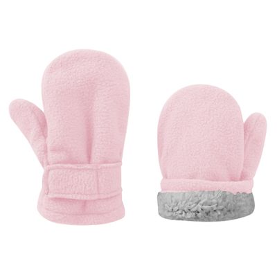 UTTPLL Toddler Mittens Unisex Sherpa Lined Fleece Gloves Winter Warm Easy-On Kids Winter Outdoor Mittens for Baby Boys Girls Pink L (Fits 2-4 Years)