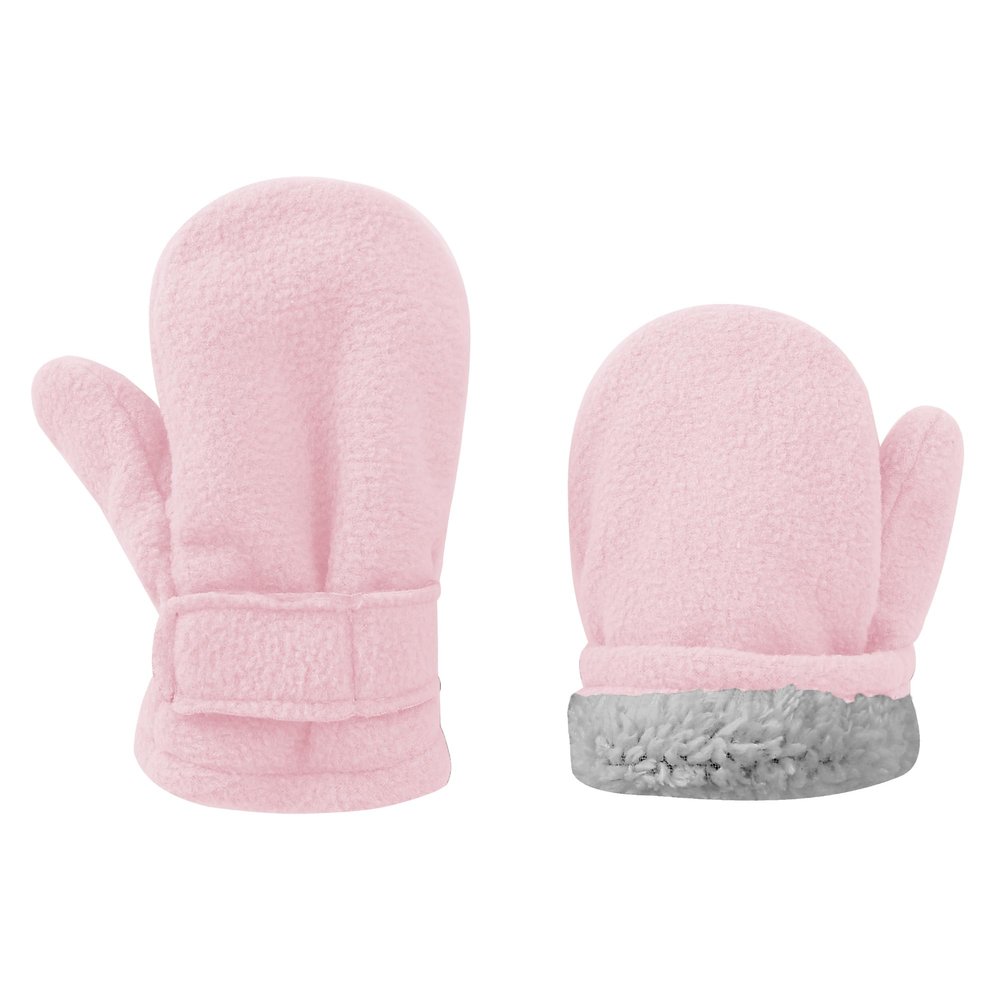 UTTPLL Toddler Mittens Unisex Sherpa Lined Fleece Gloves Winter Warm Easy-On Kids Winter Outdoor Mittens for Baby Boys Girls Pink L (Fits 2-4 Years)
