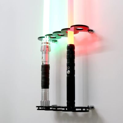 WANLIAN Lightsaber rack wall mounted vertical display stand lightsaber levitation display stand sword stand most lightsaber compatible(Black 5 hole)
