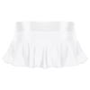 Lejafay Women Glossy Ruffled Skirt Stage Skater Mini Skirt Low Rise Pleated Skirts Rave Dance Skirts White X-Large view 4
