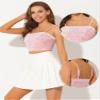 Allegra K Sequined Cami Top for Women's Velvet Spaghetti Strap Club Party Crop Tank Tops Medium Pink view 2