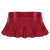 Lejafay Women Glossy Ruffled Skirt Stage Skater Mini Skirt Low Rise Pleated Skirts Rave Dance Skirts Red Large view 4