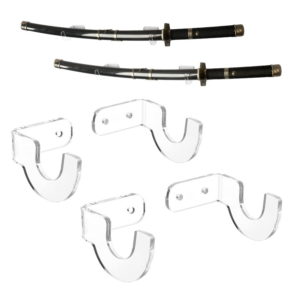 WANLIAN Wall-Mounted Sword Display Stand, Holder, Hook - Supports All Swords - 2 Pack