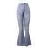 Flare Bell Bottom Jeans for Women High Waisted Stretch Wide Leg Denim Pants Classic Slimming Retro Comfy Jean (Grey,XX-Large) view 1