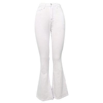 Flare Bell Bottom Jeans for Women High Waisted Stretch Wide Leg Denim Pants Classic Slimming Retro Comfy Jean (White,3X-Large)