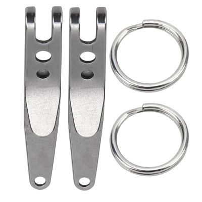 2Pcs Suspension Pocket Clip, Outdoor Belt Clip Stainless Steel Hanging Buckle Keychain Holder with Keychain