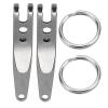 2Pcs Suspension Pocket Clip, Outdoor Belt Clip Stainless Steel Hanging Buckle Keychain Holder with Keychain view 1