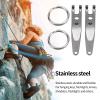 2Pcs Suspension Pocket Clip, Outdoor Belt Clip Stainless Steel Hanging Buckle Keychain Holder with Keychain view 3
