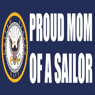 Proud Mom of A Sailor Bumper Sticker (Navy Naval Vinyl Decal United States Logo for Car, Truck (3 x 8 inch) USN Licensed