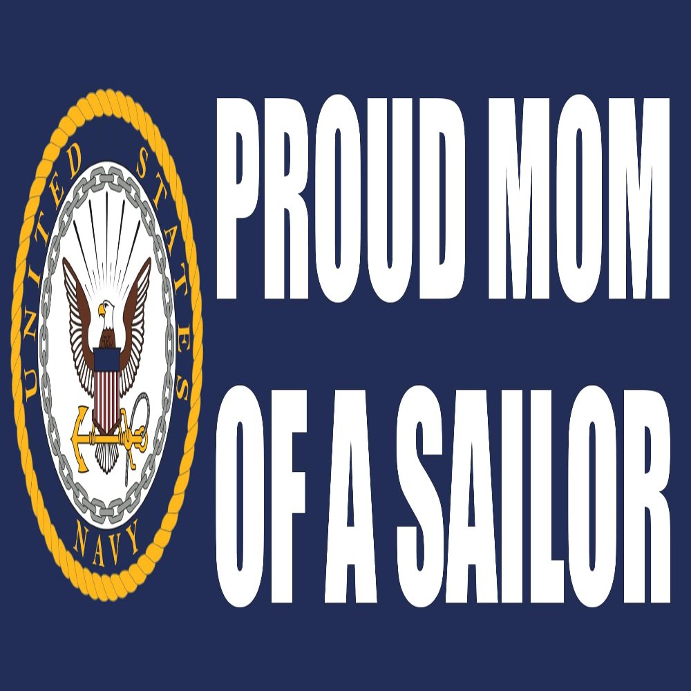 Proud Mom of A Sailor Bumper Sticker (Navy Naval Vinyl Decal United States Logo for Car, Truck (3 x 8 inch) USN Licensed