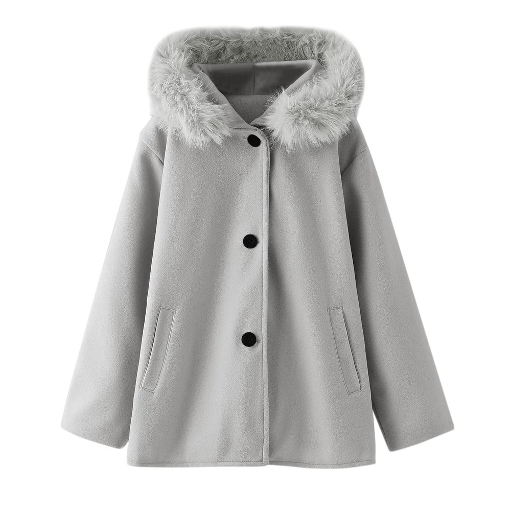 Toddler Girls Winter Windproof Coat Jacket Kids Warm Fleece Hooded Outerwear Jacket Girls Winter (Grey, 4-5 Years)