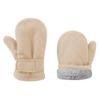 UTTPLL Toddler Mittens Unisex Sherpa Lined Fleece Gloves Winter Warm Easy-On Kids Winter Outdoor Mittens for Baby Boys Girls Beige M (Fits 6-24 Months) view 1