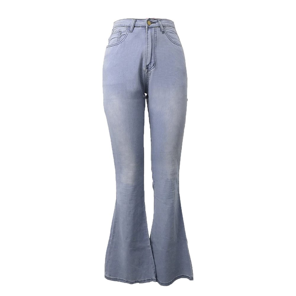 Flare Bell Bottom Jeans for Women High Waisted Stretch Wide Leg Denim Pants Classic Slimming Retro Comfy Jean (Grey,3X-Large)