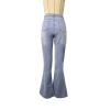 Flare Bell Bottom Jeans for Women High Waisted Stretch Wide Leg Denim Pants Classic Slimming Retro Comfy Jean (Grey,3X-Large) view 2