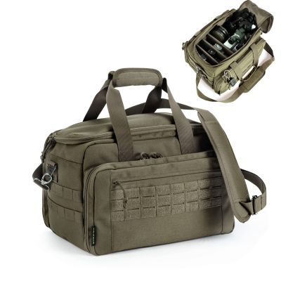 VEAGIA Pistol range bag Gun bag Pistol case Gun case Magazine Lockable double-layer explosion proof zipper Pistol Soft Carrying Bags (ArmyGreen 2.0)
