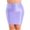 Zaldita Women's High Waisted Elasticity Pencil Skirt Oily Opaque Smooth Skirt for Nightclub Party Purple Medium view 2