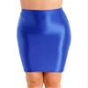 Zaldita Women's High Waisted Elasticity Pencil Skirt Oily Opaque Smooth Skirt for Nightclub Party Blue X-Large view 2
