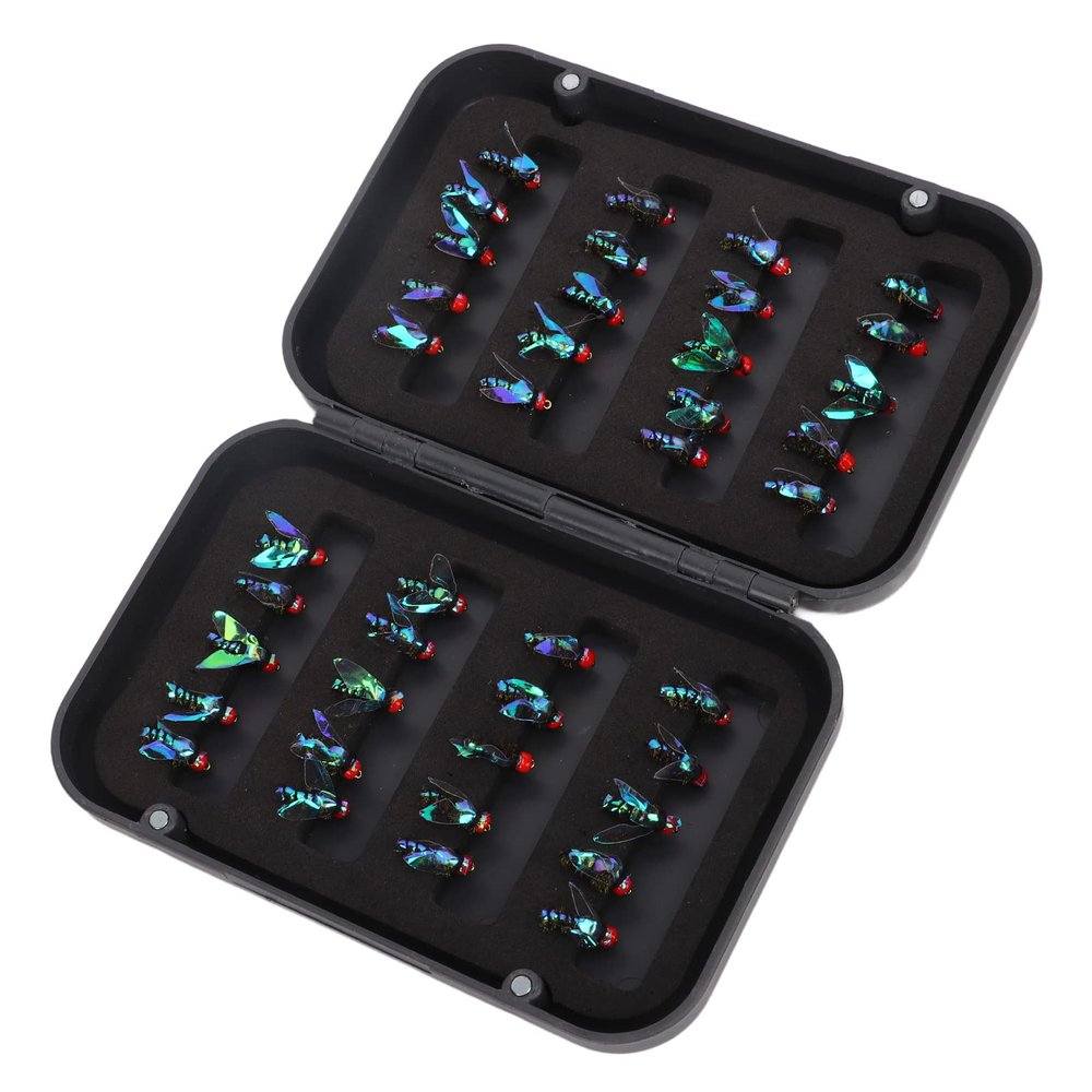 40Pcs Fly Fishing Lures, Fishing Bait with Storage Box High Carbon Steel Hook for Fly Assortment Kit