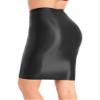Zaldita Women's High Waisted Elasticity Pencil Skirt Oily Opaque Smooth Skirt for Nightclub Party Black Large view 1