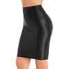 Zaldita Women's High Waisted Elasticity Pencil Skirt Oily Opaque Smooth Skirt for Nightclub Party Black Large view 4