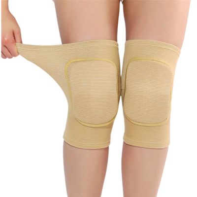 Caviotess Kids Teens Protective Knee Pads, Anti-Slip Padded Sponge Knee Brace Knee Support for Football Volleyball Dance Skating Basketball Sports (X-Small,Nude)