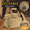 VEAGIA Pistol range bag Gun bag Pistol case Gun case Magazine Lockable double-layer explosion proof zipper Pistol Soft Carrying Bags (Khaki 2.0) view 2