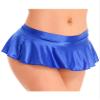 Lejafay Women Glossy Ruffled Skirt Stage Skater Mini Skirt Low Rise Pleated Skirts Rave Dance Skirts Blue X-Large view 3