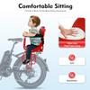 Futchoy Child Bike Seat, Rear Mounted Child Bike Seats, Back Mount Kids Seat with Non-Slip Armrests/Pedals Padde/Seat Belt/U-Shaped Guardrail, Hold Up to 88lbs, Suitable for Children Aged 1-3 (Red) view 3