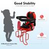 Futchoy Child Bike Seat, Rear Mounted Child Bike Seats, Back Mount Kids Seat with Non-Slip Armrests/Pedals Padde/Seat Belt/U-Shaped Guardrail, Hold Up to 88lbs, Suitable for Children Aged 1-3 (Red) view 4