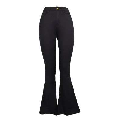 Maiyifu-GJ Women's Flare Bell Bottom Jeans High Rise Slimming Wide Leg Denim Jeans Retro Slim Boot Cut Jean Trousers (Black 1,3X-Large)
