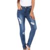 Maiyifu-GJ Women's Double Breasted High Waist Jeans Stretch Butt Lifting Button Down Denim Pants Retro Skinny Jean Trousers (Blue 1,Large) view 3