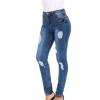 Maiyifu-GJ Women's Double Breasted High Waist Jeans Stretch Butt Lifting Button Down Denim Pants Retro Skinny Jean Trousers (Blue 1,Large) view 4