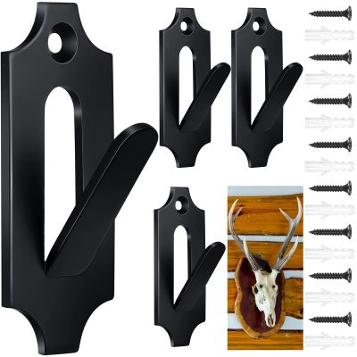 LEIFIDE 4 Pcs European Mount Skull Hanger Deer Skull Hooks Bracket Wall Mount Deer Antler Hanger Kit for Indoor Outdoor Hanging Mule Antelope Elk Small Game Animal Hunting Decor