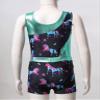 Moggemol Kids Girls Shiny Metallic Sleeveless Ballet Gymnastics Leotards with Shorts Outfits for Figure Skating Dance Dark 10 Years view 4