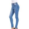 Maiyifu-GJ Women's Double Breasted High Waist Jeans Stretch Butt Lifting Button Down Denim Pants Retro Skinny Jean Trousers (Blue 2,X-Large) view 2