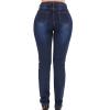 Maiyifu-GJ Women's Double Breasted High Waist Jeans Stretch Butt Lifting Button Down Denim Pants Retro Skinny Jean Trousers (Dark Blue,XX-Large) view 2