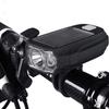 BUZZNN Bike Lights Front, Solar/USB Rechargeable Bicycle Lights, 3 Modes, Waterproof, Super Bright LED Bike Lights for Night Riding, Black view 1