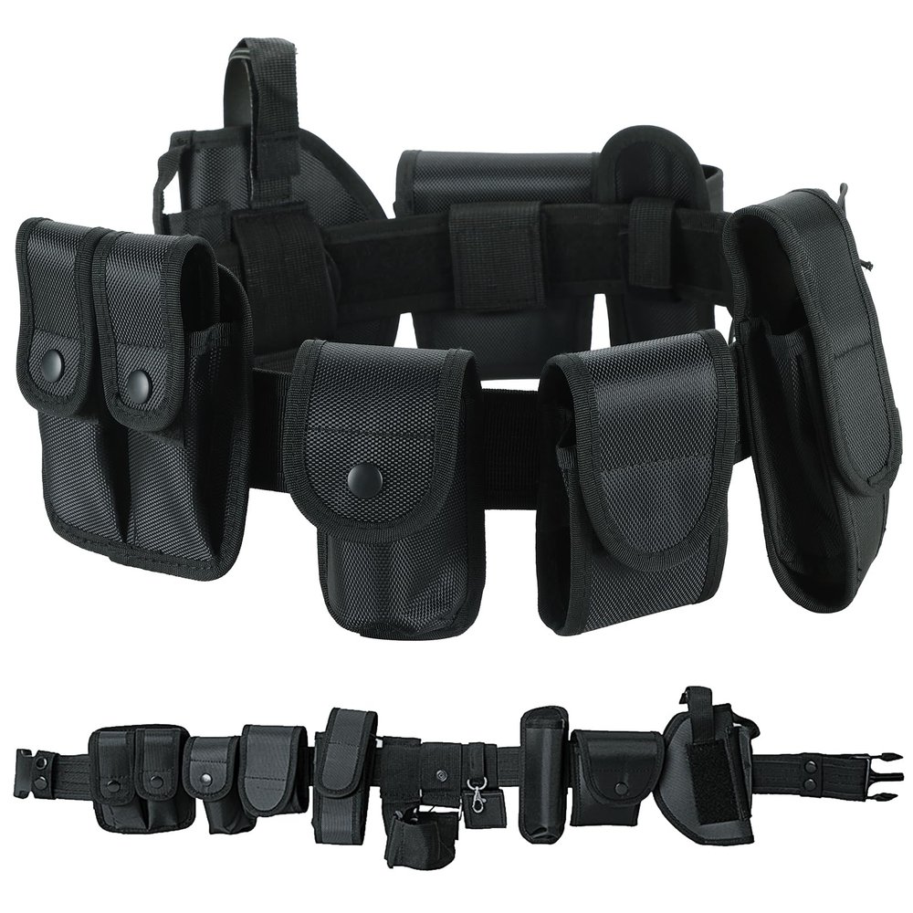 ATPEAM Security Guard Equipment Belt - 10 in 1 Multifunctional Tactical Duty Belt for Law Enforcement, Military, and Sports