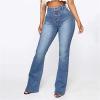 Women's Vintage Classic Flared Jeans Retro Button Up Bell Bottom Denim Pants High Waist Boot Cut Jean Trousers (Blue,X-Large) view 2
