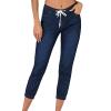 Maiyifu-GJ Women's Elastic Waist Denim Joggers Jeans Casual Drawstring Stretch Jeans Skinny Workout Jean Trousers Leggings (Dark Blue 2,Medium) view 1