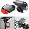 BUZZNN Bike Light Set, Bike Lights Front and Back, Solar/USB Rechargeable Bicycle Lights, Waterproof, Super Bright LED Bike Lights for Night Riding, Black view 3