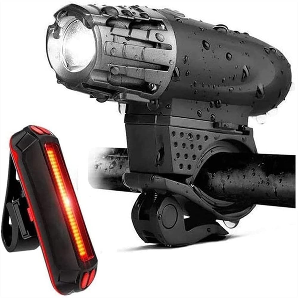 BUZZNN Bike Light Set, Bike Lights Front and Back, Super Bright LED USB Rechargeable Bicycle Light, Waterproof Headlight for Safe Cycling Hiking