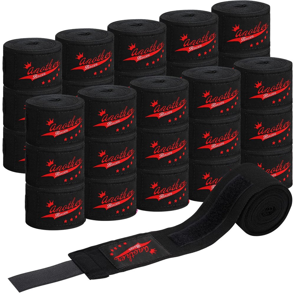 Jerify 15 Pairs Boxing Wraps for Hand 180 Inch Boxing Hand Wraps Bulk Martial Arts Sports Handwraps for Boxing Kickboxing Mexican Style Hand Wraps for Muay Thai MMA Kickboxing Training Gym (Black)
