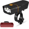 BUZZNN USB Rechargeable Bike Light Set, Bicycle Front Headlight and Back Taillight, 3 Light Modes, Waterproof, Easy to Install for Men Women Kids Road Mountain Cycling view 1